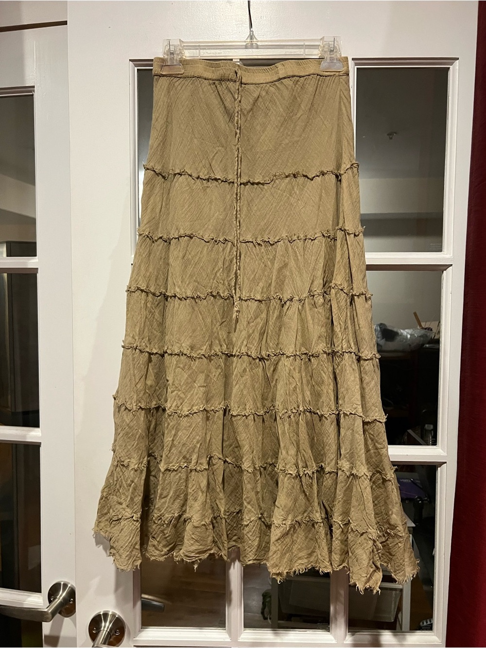 Metro Wear Taupe Tiered Maxi Skirt - Picture 1 of 5